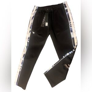 NWT Paper Planes 'Bluesky' Track Pants Black W/ Marbled Sides Size L